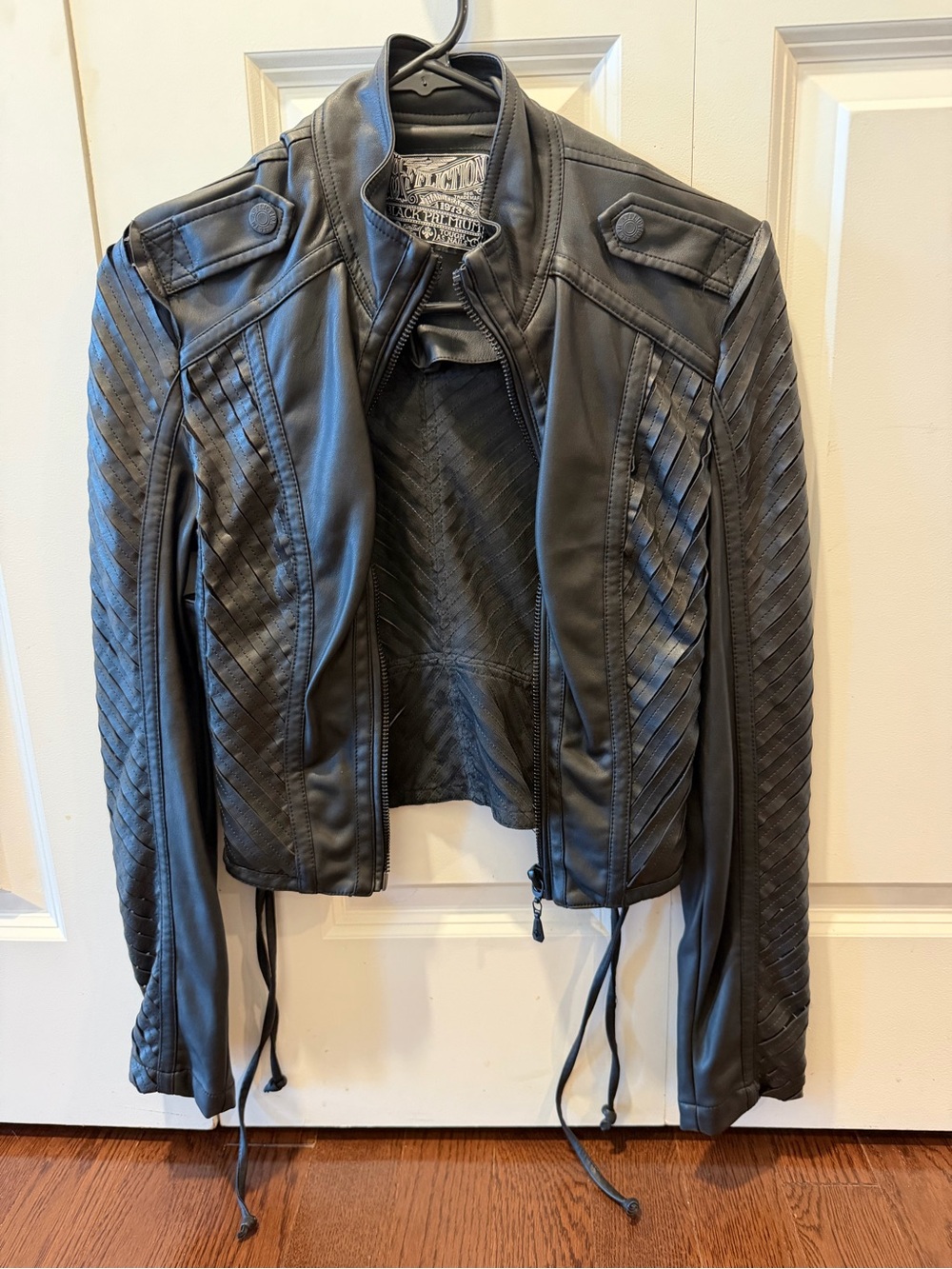 Affliction Black Premium Faux Leather Moto Jacket